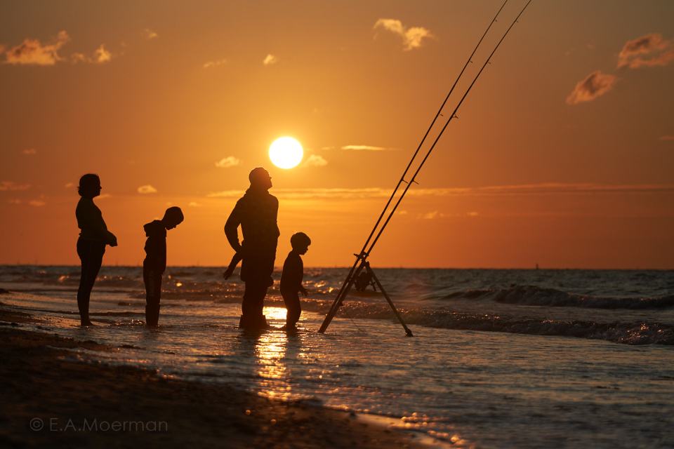 Zonsondergang vissers